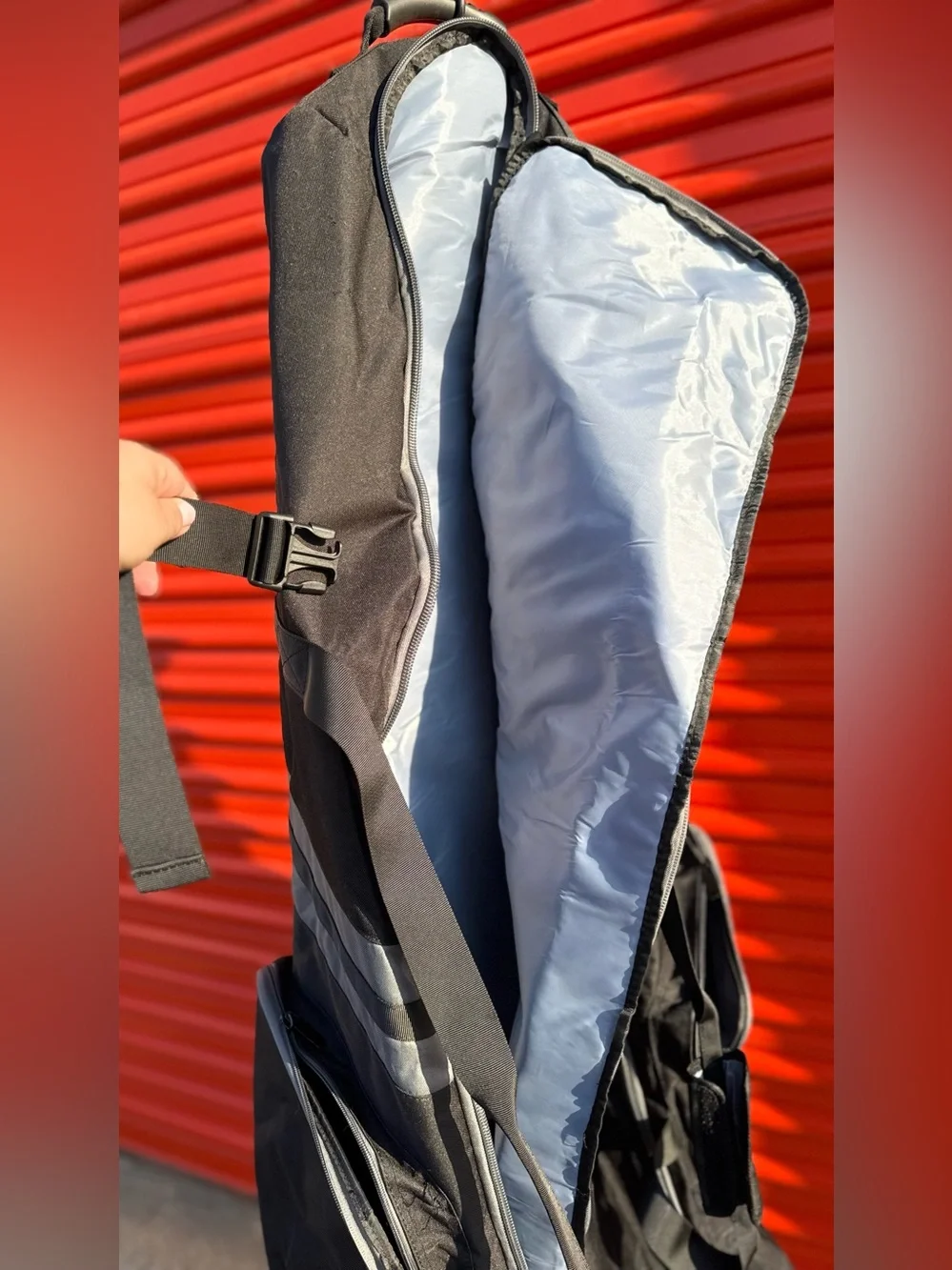 CHAMPKEY Travel Golf Bag with Wheels Black Padded Golf Club Case